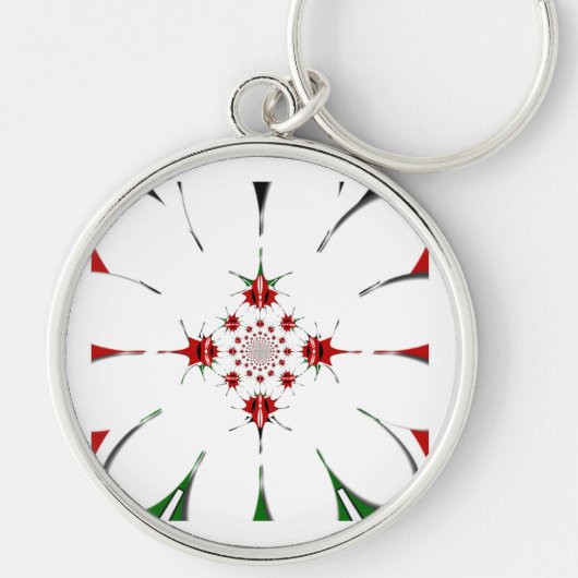 ケニアハクナマタタレッドグリーンパターデザイン キーホルダー (正面)