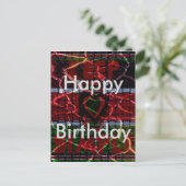 ケニアハッピーバースデーラスタカラー文字 ポストカード (スタンド正面)