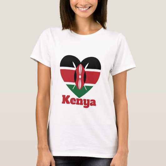 ケニアハート国旗 Tシャツ (正面)