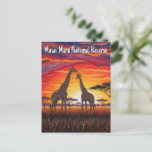 ケニアマサイマラギラフェズアフリカンアート ポストカード (スタンド正面)