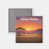 ケニアマサイマラギラフェズサンセット マグネット (正面/裏面)