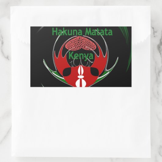 ケニアラハハクナマタタ.jpg 長方形シール (バッグ)