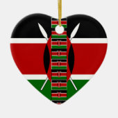 ケニアラブカッコいいルフラッグカラーブラックレッドグリーン セラミックオーナメント (正面)