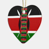 ケニアラブカッコいいルフラッグカラーブラックレッドグリーン セラミックオーナメント (左)
