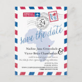 ケニア南アフリカ航空便の結婚式の日付を保存 案内ポストカード (正面)