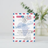 ケニア南アフリカ航空便の結婚式の日付を保存 案内ポストカード (スタンド正面)