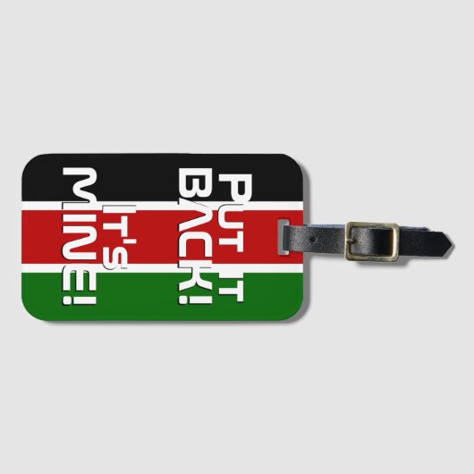 ケニア国おもしろい旗 ラゲッジタグ (正面横)