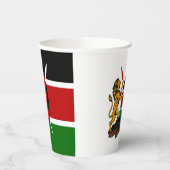 ケニア国旗とコートの武器紙カップ 紙コップ (左)