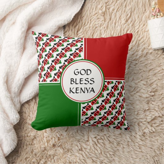 ケニア国旗と愛国的なケニアの神の祝福 クッション (ブランケット)