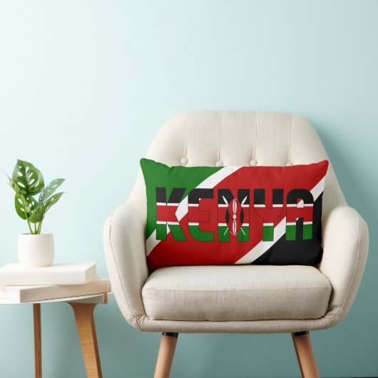 ケニア国旗と色の夢 ランバークッション (椅子)