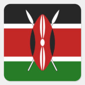 ケニア国旗のアート – 愛国的モダン&デザイン スクエアシール (正面)