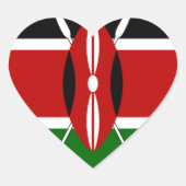 ケニア国旗のアート – 愛国的モダン&デザイン ハートシール (正面)