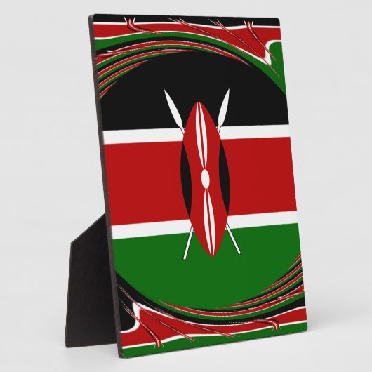 ケニア国旗のアート – 愛国的モダン&デザイン フォトプラーク (側面)