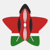 ケニア国旗のアート – 愛国的モダン&デザイン 星シール (正面)