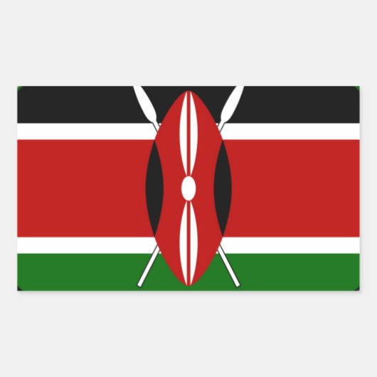 ケニア国旗のアート – 愛国的モダン&デザイン 長方形シール (正面)