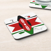 ケニア国旗のサファリデザイン：バケットリスト コースター (左側)