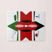 ケニア国旗のサファリデザイン：バケットリスト ジグソーパズル (横)