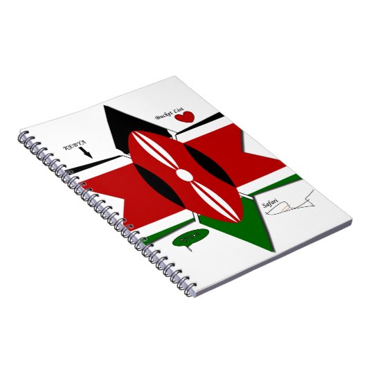 ケニア国旗のサファリデザイン:バケットリスト ノートブック (右側)
