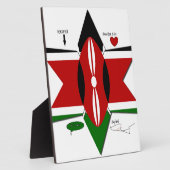 ケニア国旗のサファリデザイン:バケットリスト フォトプラーク (側面)