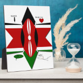 ケニア国旗のサファリデザイン:バケットリスト フォトプラーク (側面)