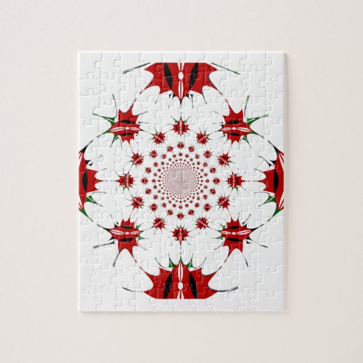 ケニア国旗のシールド万華鏡のように千変万化するパターンパターン ジグソーパズル (縦)