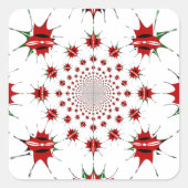 ケニア国旗のシールド万華鏡のように千変万化するパターンパターン スクエアシール (正面)