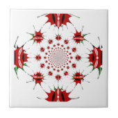 ケニア国旗のシールド万華鏡のように千変万化するパターンパターン タイル (正面)