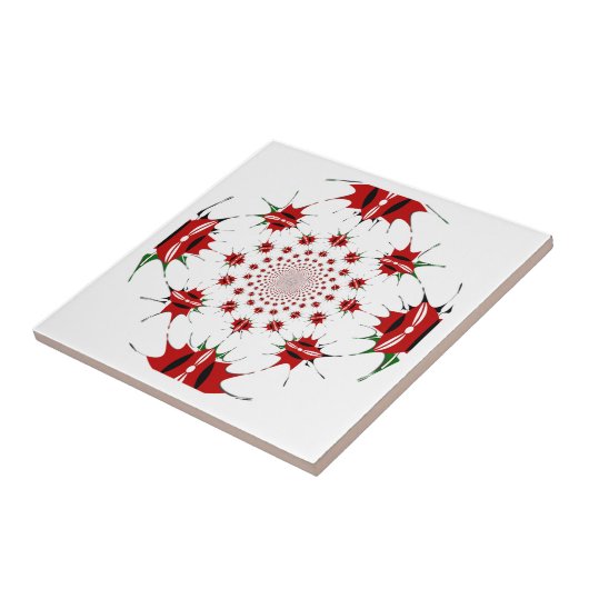 ケニア国旗のシールド万華鏡のように千変万化するパターンパターン タイル (側面)