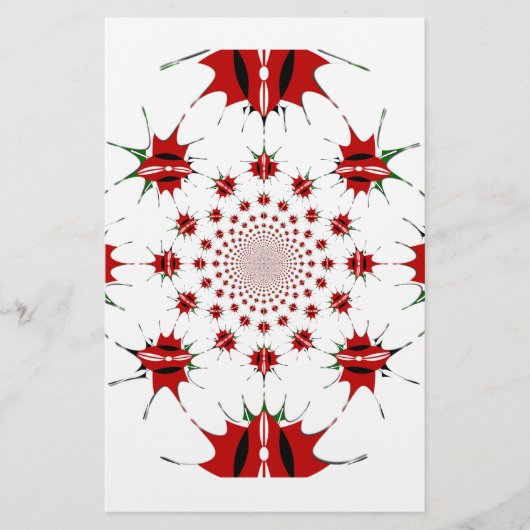 ケニア国旗のシールド万華鏡のように千変万化するパターンパターン 便箋 (正面)