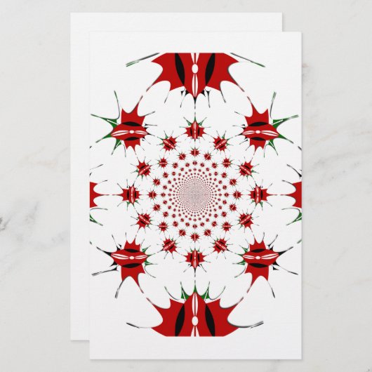 ケニア国旗のシールド万華鏡のように千変万化するパターンパターン 便箋 (正面/裏面)