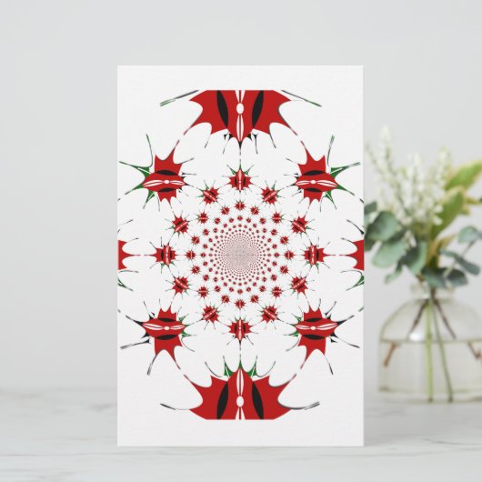 ケニア国旗のシールド万華鏡のように千変万化するパターンパターン 便箋 (スタンド正面)