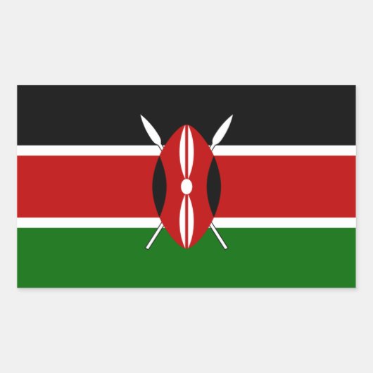 ケニア国旗のシール 長方形シール (正面)
