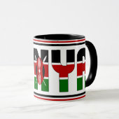 ケニア国旗の愛国的なコーヒー マグカップ (正面右)