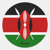 ケニア国旗の愛国者,休日/スポーツ ラウンドシール (正面)