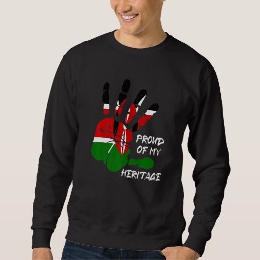 ケニア国旗の指の手印刷アフリカKenya スウェットシャツ (正面)