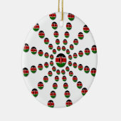 ケニア国旗の放射状パターン:愛国芸術と装飾 セラミックオーナメント (右)