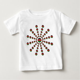 ケニア国旗の放射状パターン：愛国芸術と装飾 ベビーTシャツ