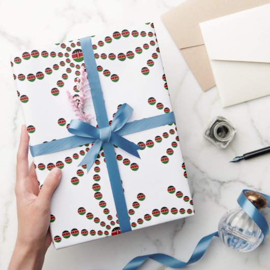 ケニア国旗の放射状パターン:愛国芸術と装飾 ラッピングペーパー (ギフト)