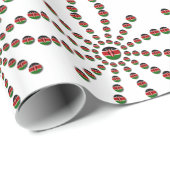 ケニア国旗の放射状パターン:愛国芸術と装飾 ラッピングペーパー (ロールコーナー)