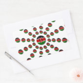 ケニア国旗の放射状パターン：愛国芸術と装飾 長方形シール (封筒)