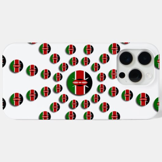 ケニア国旗の放射状パターン:愛国芸術と装飾 Case-Mate iPhoneケース (裏面 (横))