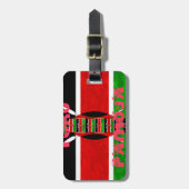 ケニア国旗の統一：トゥコパモジャデザイン ラゲッジタグ (正面縦)