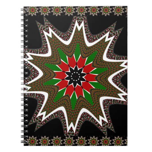 ケニア国旗の色アートプリント/グラフィック ノートブック (正面)