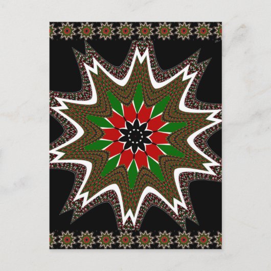 ケニア国旗の色アートプリント/グラフィック ポストカード (正面)