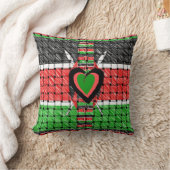 ケニア国旗の色柄アートデザイン クッション (ブランケット)