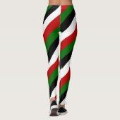 ケニア国旗の色(対角ストライプの) レギンス (裏面)