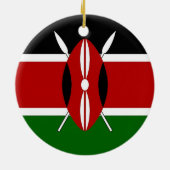 ケニア国旗を持つオーナメント セラミックオーナメント (裏面)