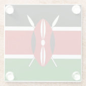 ケニア国旗を持つガラスコースターデザイン ガラスコースター (裏面)