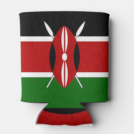 ケニア国旗を持つクーラーボックス 缶クーラー (裏面)