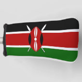 ケニア国旗を持つゴルフパターカバー ゴルフヘッドカバー (正面)